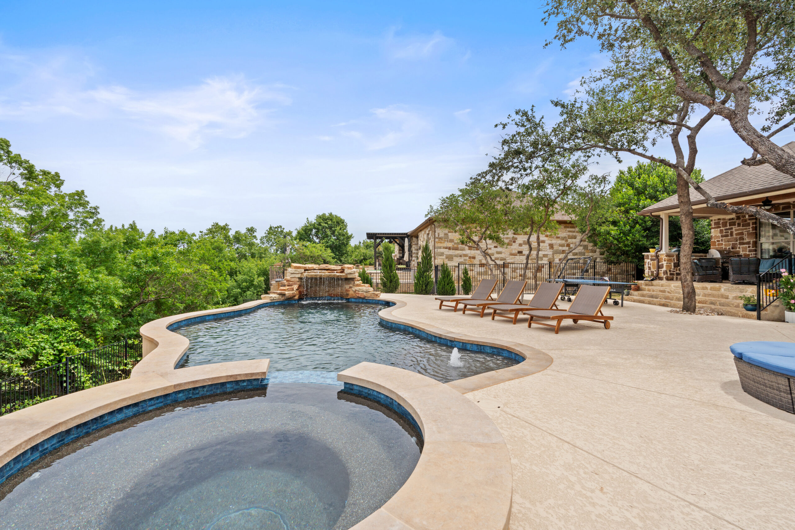 Custom pool under construction in Austin during spring by Wild Basin Pools