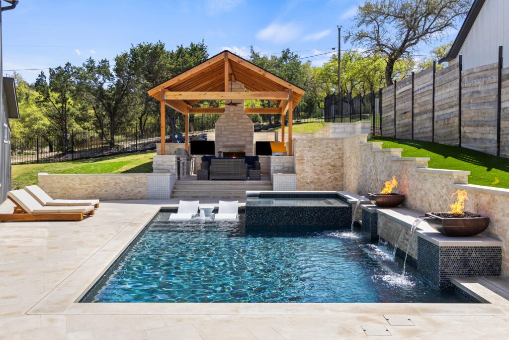 Custom pool construction project in Austin by Wild Basin Pools