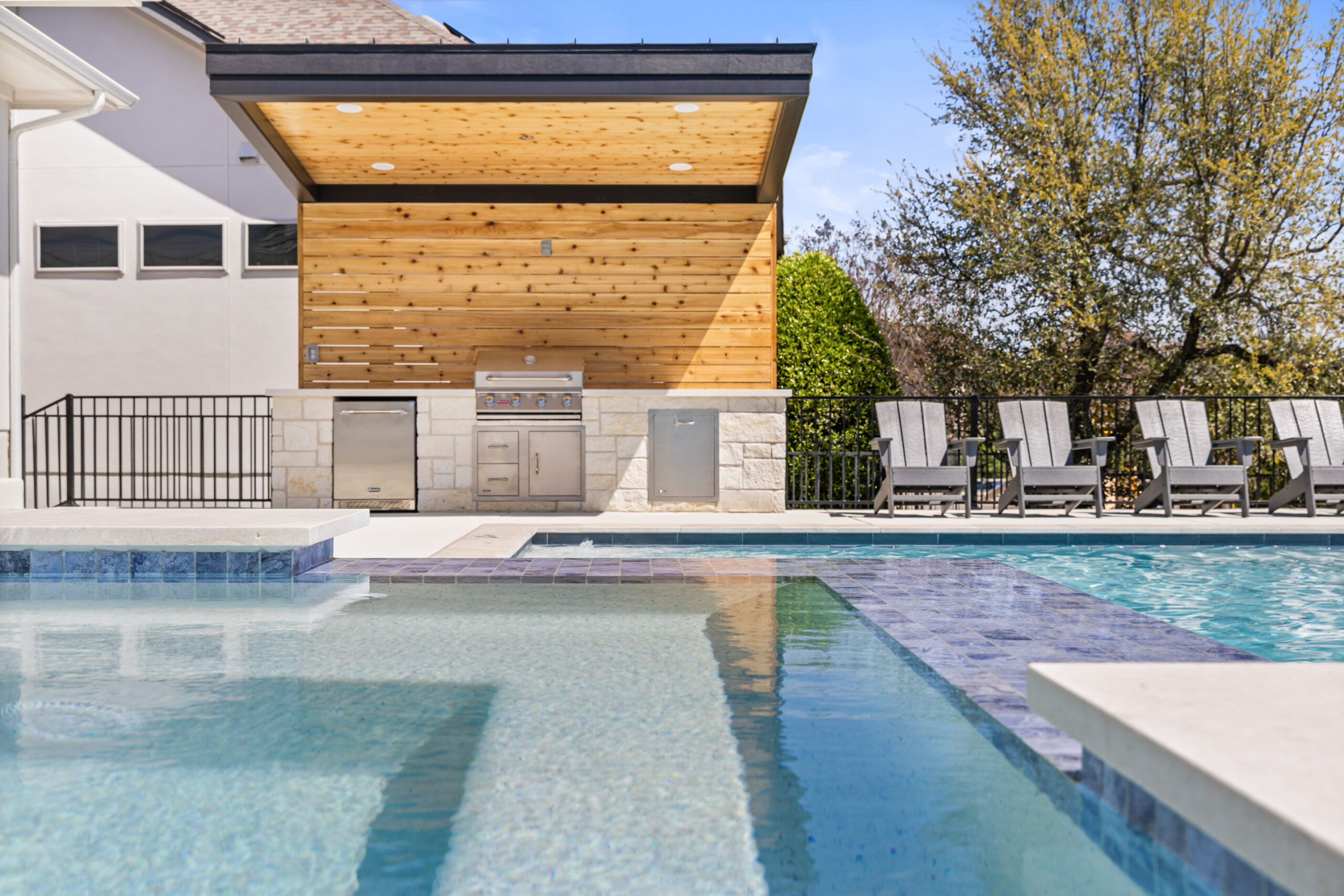 Luxury custom pool features in Austin designed by Wild Basin Pools